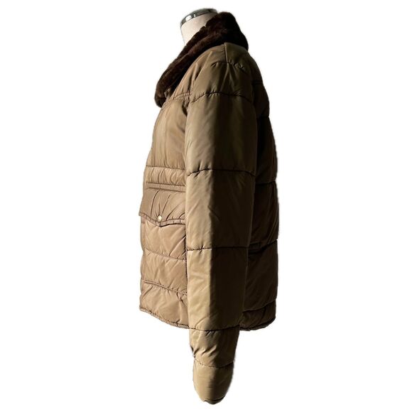 Vintage Walls Blizzard Pruf Coat Brown Faux Fur Trim Zip + Snap Front-Women's S - Picture 5 of 16